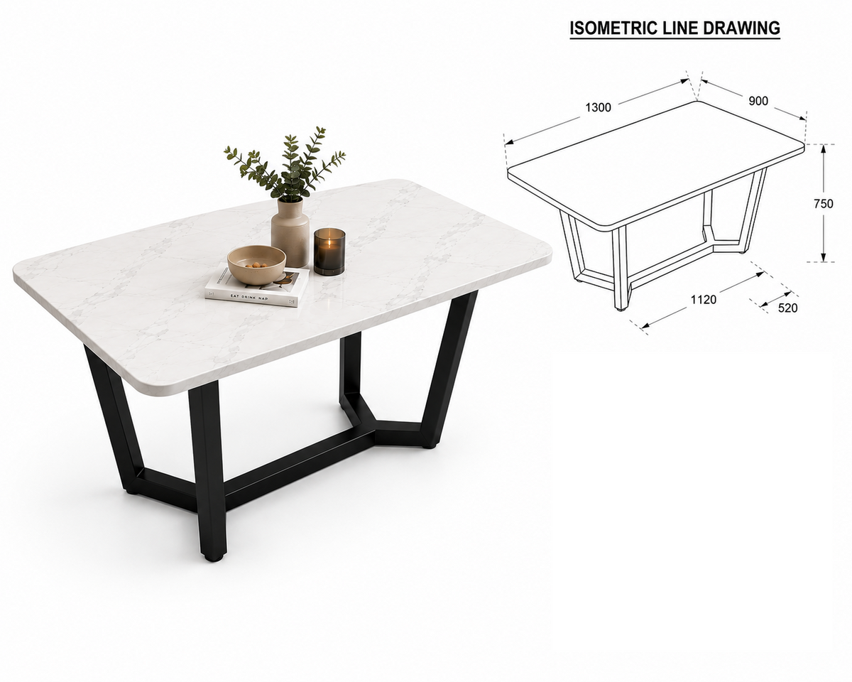 LUXORA Modern 6-Seater Dining Set