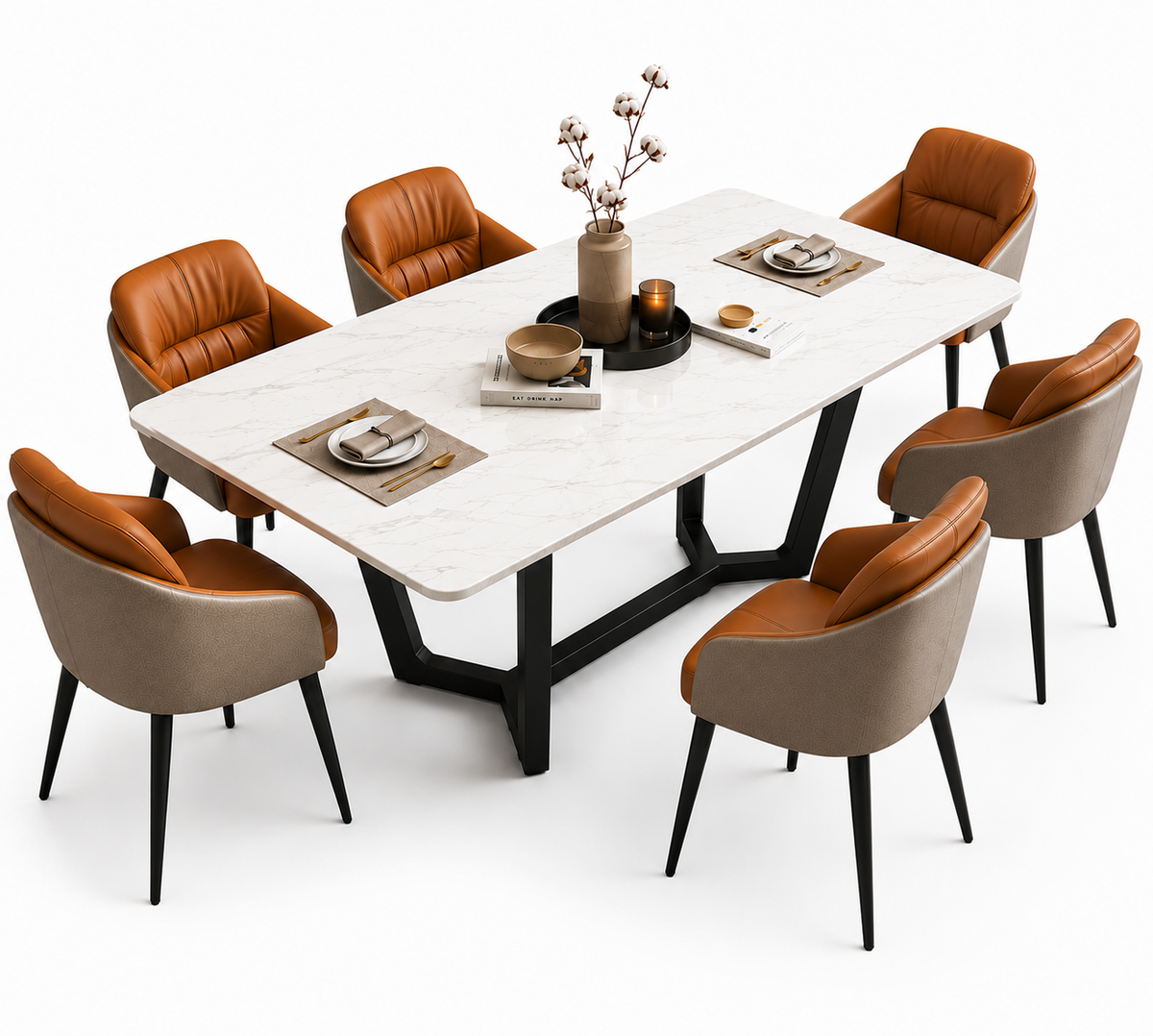 LUXORA Modern 6-Seater Dining Set