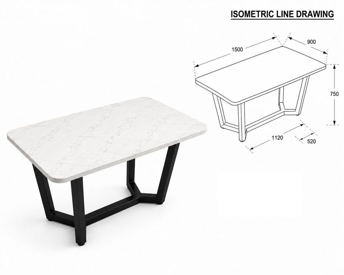 LUXORA Modern 6-Seater Dining Set