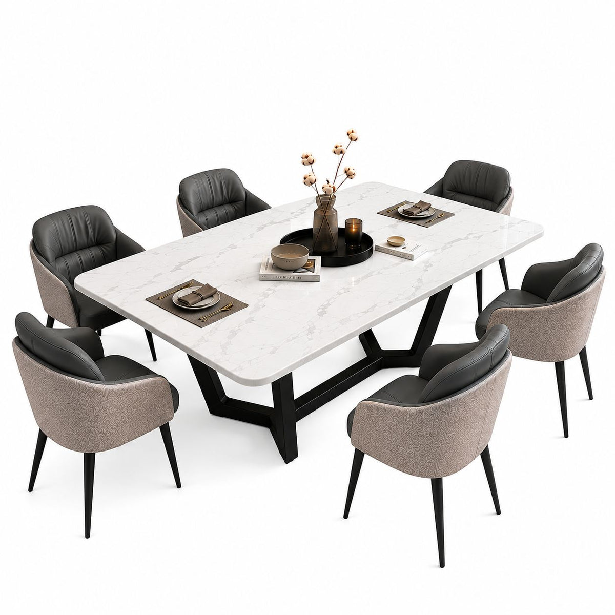 LUXORA Modern 6-Seater Dining Set