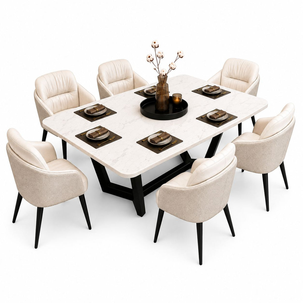 LUXORA Modern 6-Seater Dining Set