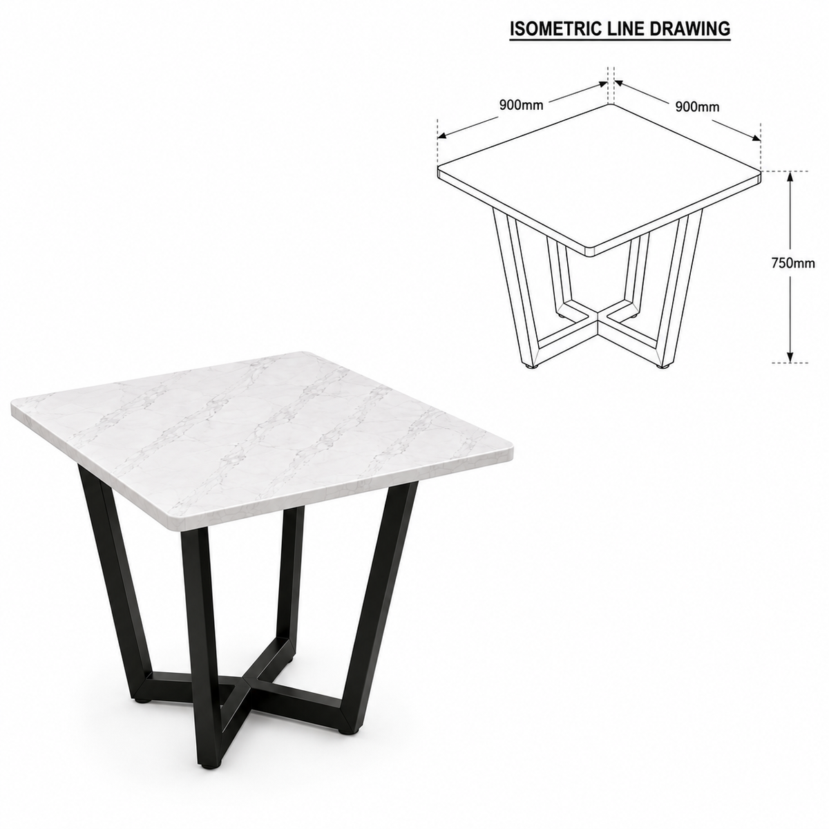 LUXORA Modern 6-Seater Dining Set