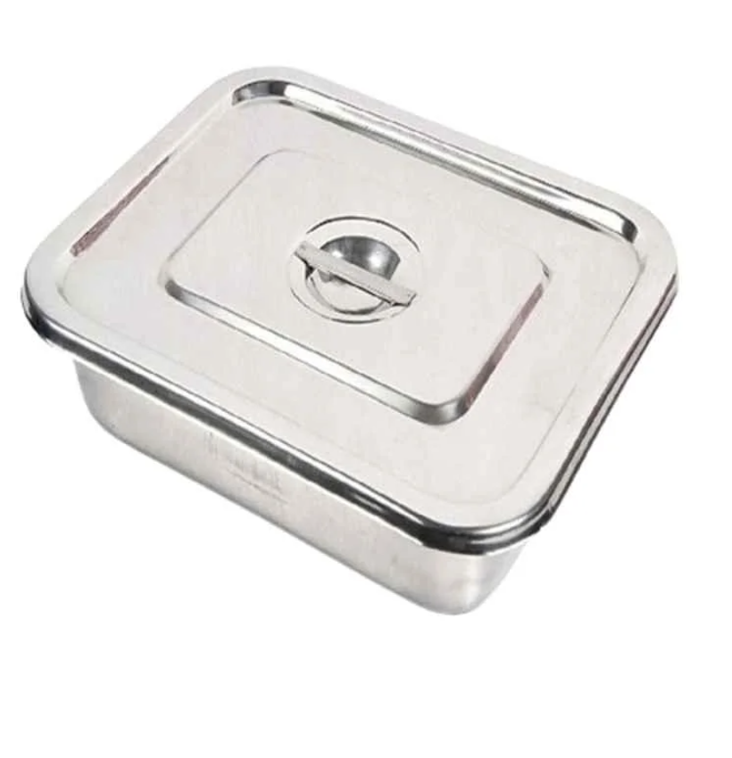 Agarwals 8x6 inch Stainless Steel Instrument Tray with Lid, UYT-EWEO-002