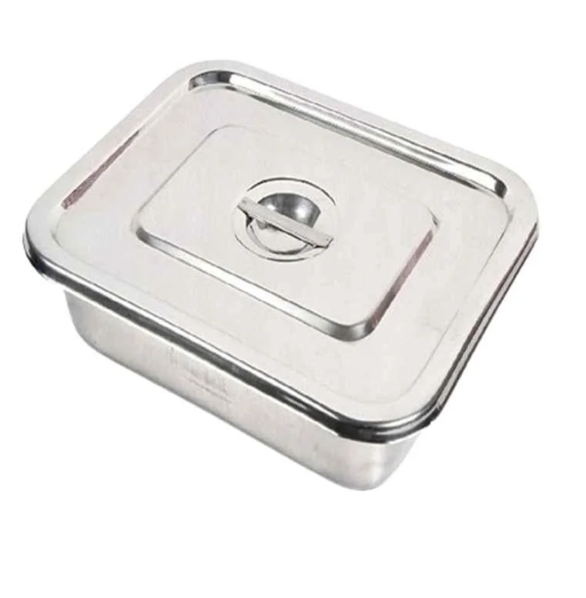 Agarwals 12x8 inch Stainless Steel Instrument Tray with Lid, UYT-EWEO-006