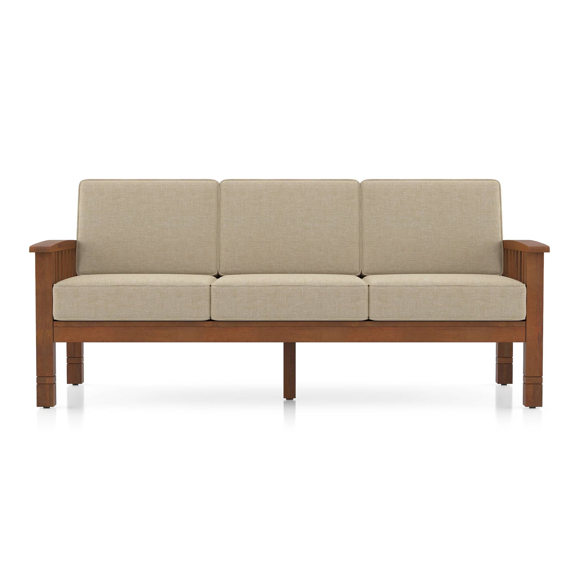 3 Seater Wooden Sofa in Midnight Indigo Blue Colour